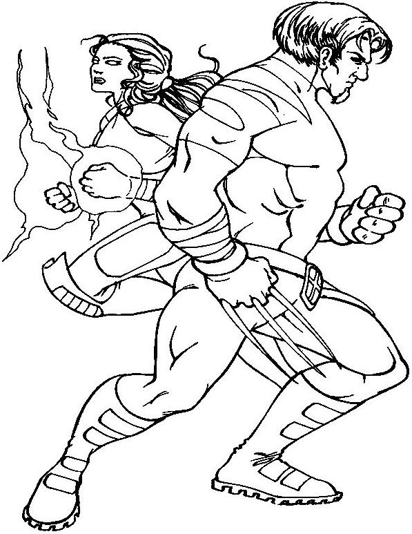 coloriage x men la reine blanche et wolvernine